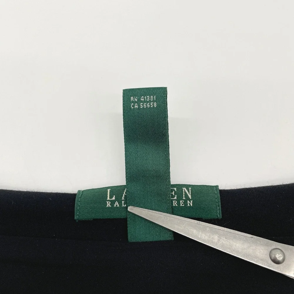 Ralph Lauren LRL Skirt Women 6P Black Tiered Stretch Flared Minimal Preppy Luxe - Picture 7 of 11